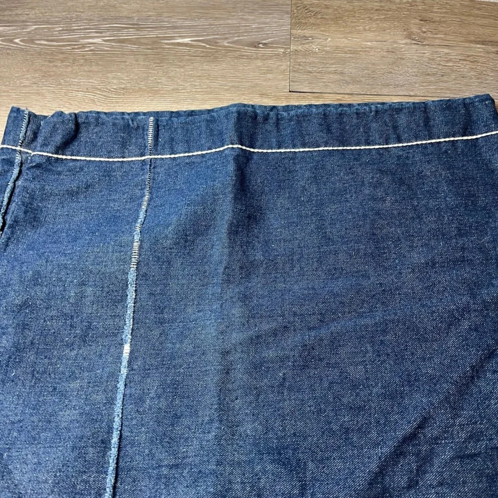 Vintage 1950/1960s dark wash selvedge Denim Laundry Bag with adjustable string